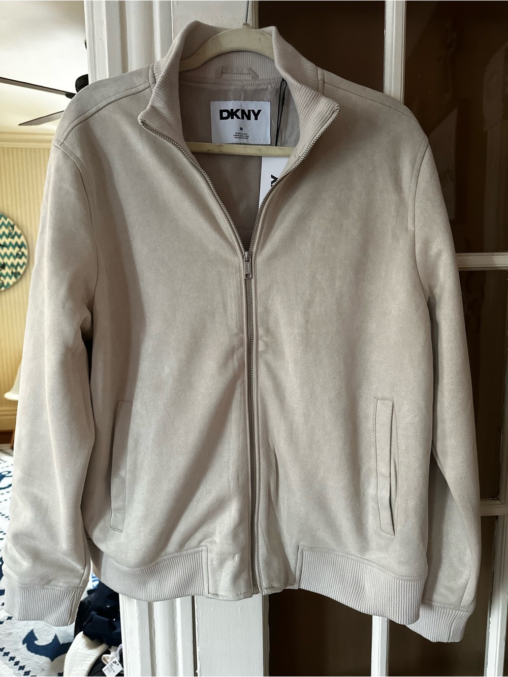 NWT DKNY Men’s Medium Cream Zip-Up Jacket